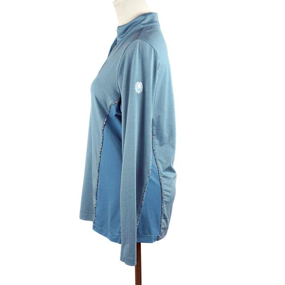 Peter Millar Set Performance Alice Hem Golf Skort 1/4 Zip Shirt Blue Floral - Picture 4 of 11